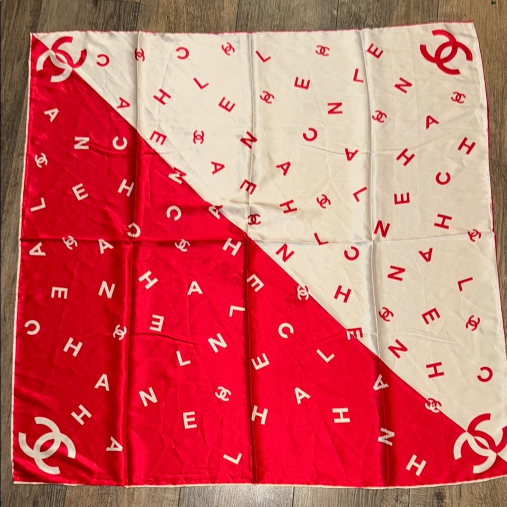 Chanel Hot Pink & White Scarf or Wrap